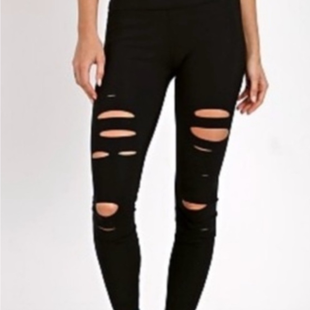 Alo Black Ripped Leggings